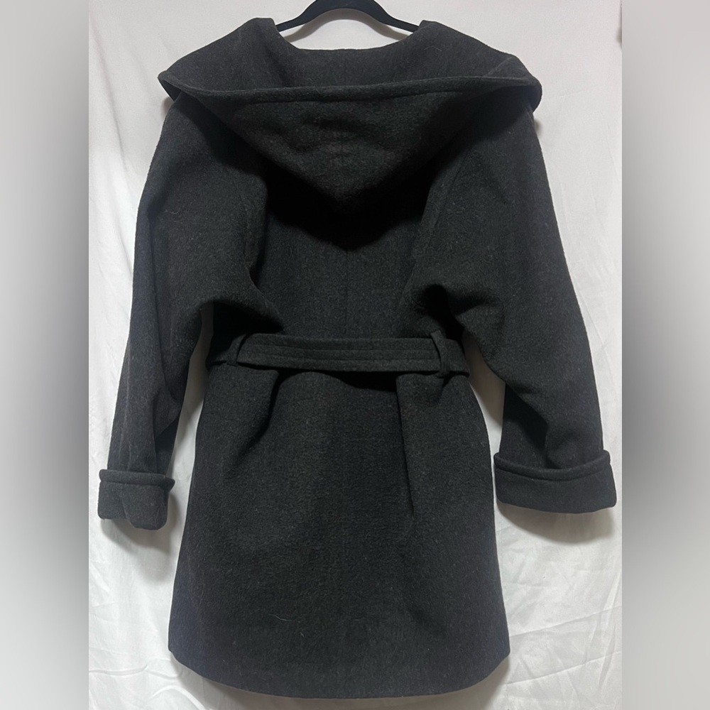 Vintage Donny Brook 100% Wool Pea Coat Trench Belted w/ Hood Winter Classic - Picture 5 of 8